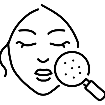 Vector icon of a woman with a magnifying class